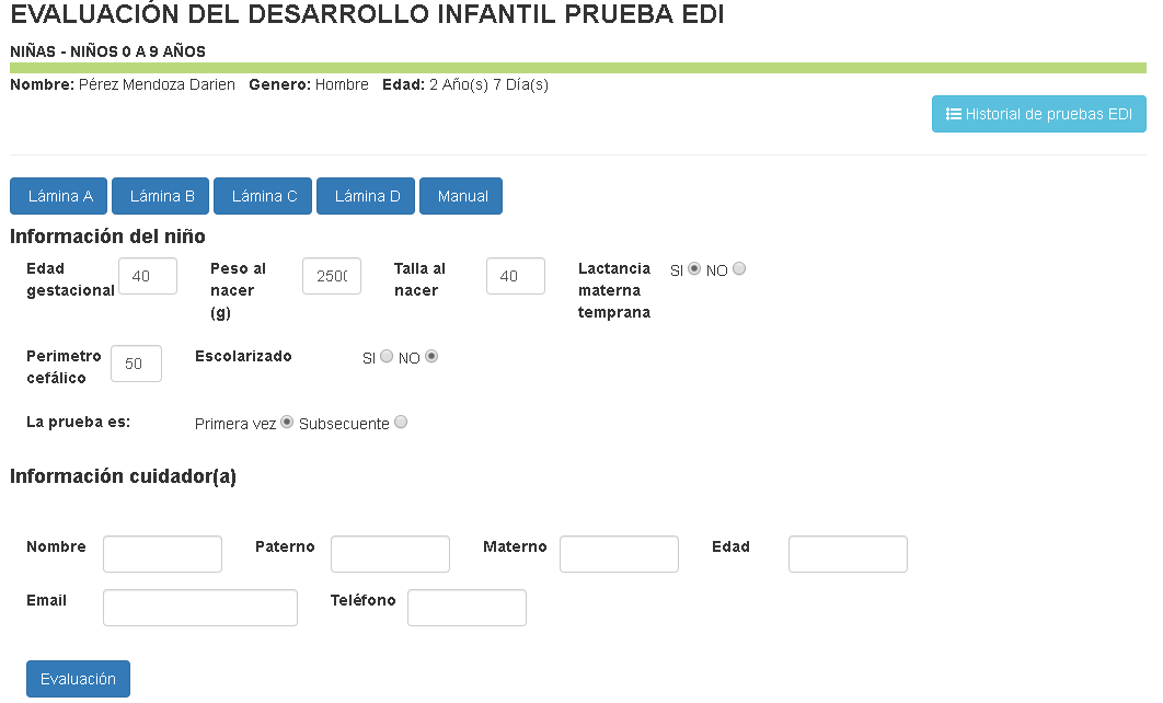 Datos generales del paciente en Prueba EDI digital