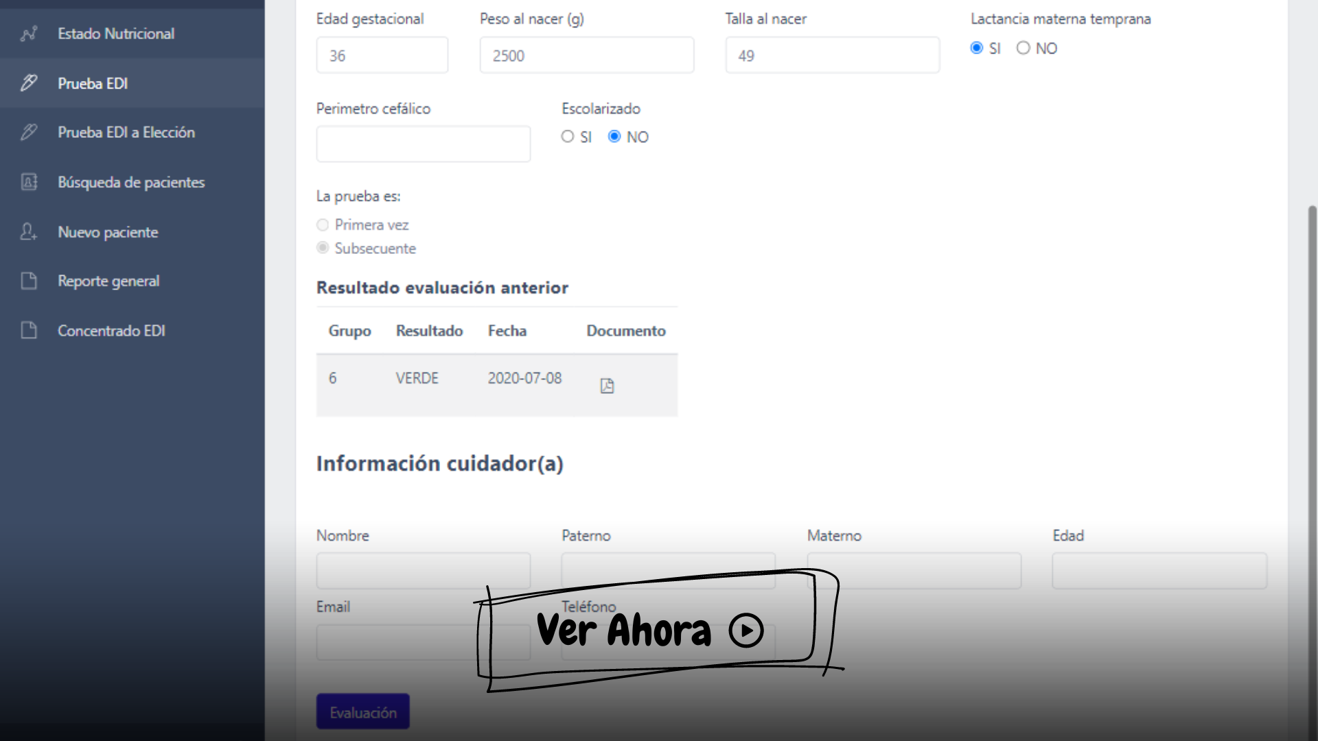 Vista previa del tutorial Registro de Prueba EDI